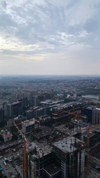 Vertical Aerial view of Hyderabad city in India