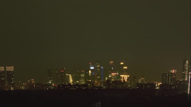 Night view of Moscow city