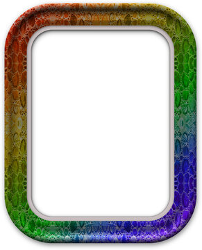 Colorful 3D frame textured design with transparent background