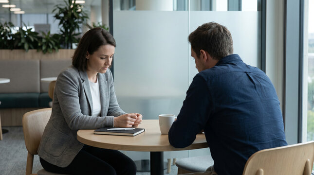 Coworkers in breakout room before difficult peer feedback conversation