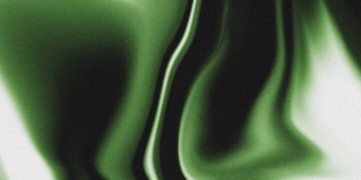 Dynamic green liquid wave background with dark shadows and grainy texture for wallpaper.