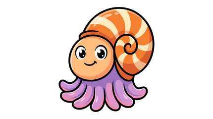 Cute snail with octopus tentacles smiling © MUKTARANI