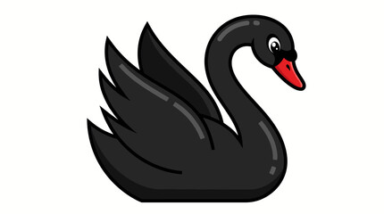 Cute black swan with red beak © MUKTARANI
