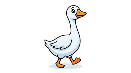 Cartoon white goose walking © MUKTARANI