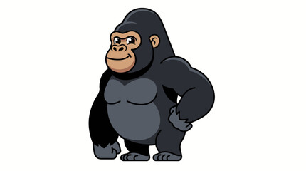 Cartoon gorilla standing with hand on hip © MUKTARANI