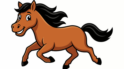 Smiling brown horse running © MUKTARANI