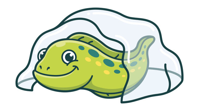 Smiling green turtle under water