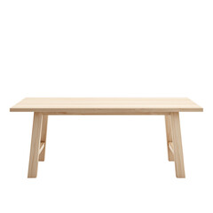 Fototapeta premium Minimalist wooden dining table with X-shaped legs for modern home decor and restaurant interiors
