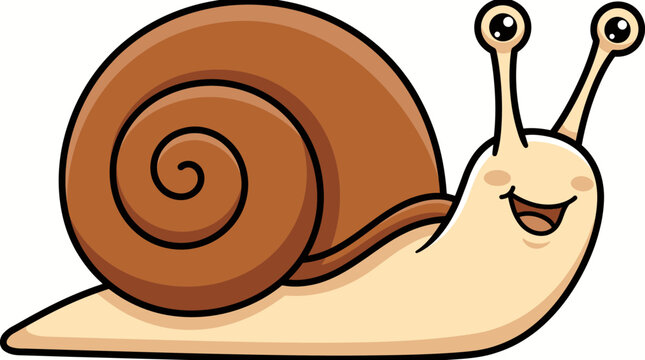 Smiling snail cartoon character