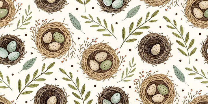 seamless floral nest
