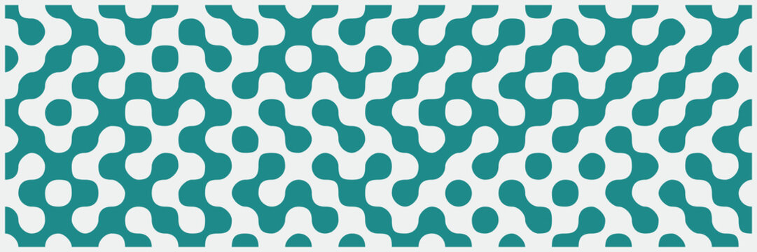 Seamless abstract geometric organic shapes pattern in teal