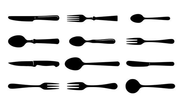 knife, fork, spoon, cutlery, utensil, tableware, dining, kitchen, silverware, flatware, dinner, meal, restaurant, cafe, cookware, kitchenware, serving, teaspoon, tablespoon, butterknife, steakknife, s