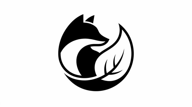Minimalist Fox Looking Back Flame Logo Icon for Eco Friendly Branding 