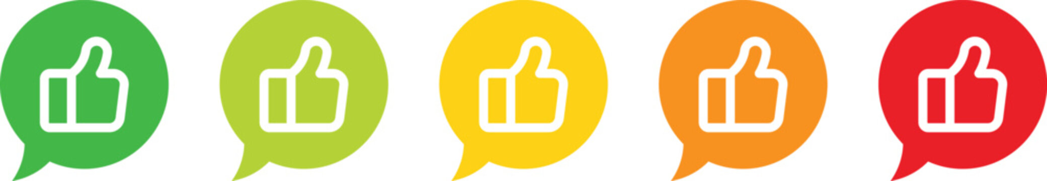 Simple flat thumbs-up and thumbs-down outline vectors