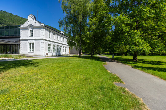 Historic building in green park, Trencianske Teplice