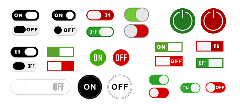 toggle switch button collection with on off interface control icon set