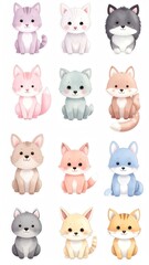 Fototapeta premium Cute cat set