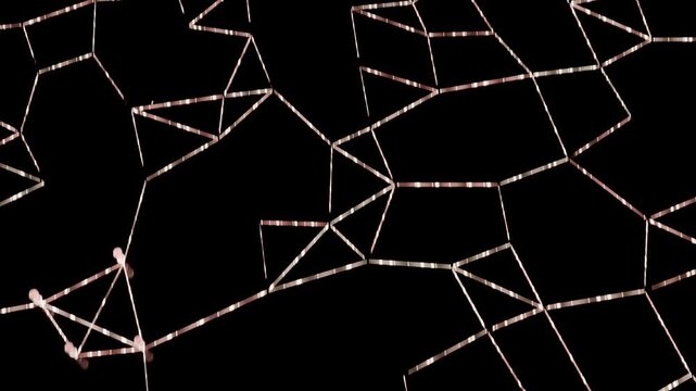 Appearing single dress token spurring LED lattice growth on glossy floor, filling frame with copies