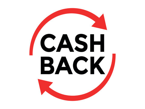 Circular arrow encompassing the words cash back a flat vector illustration on a white background loop cycle cashback back