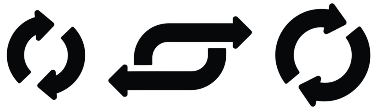 Direction Reversal Icon Set Featuring Reverse Arrow Navigation Change Return and Route Adjustment Symbols Vector Designs