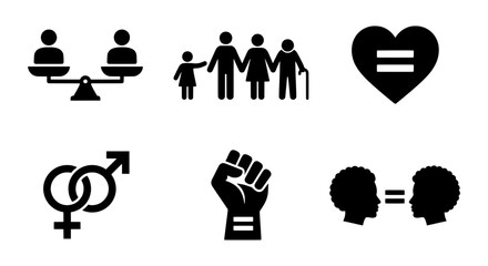 Equality Icons: Diversity, Family, Gender, Justice, Human Rights, Social Issues