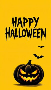 Festive halloween jack o' lantern spooky pumpkins and bats for october 31st celebrations