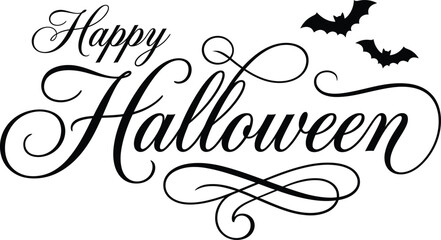 Elegant halloween typography with bats festive calligraphy for spooky season celebrations and designs © MdSheikhjahid