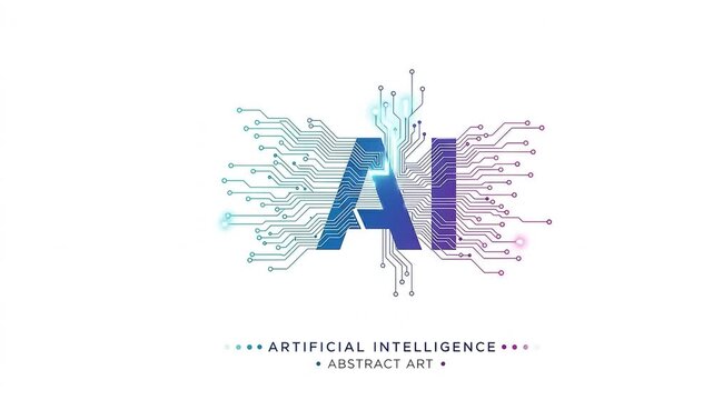 Artificial intelligence abstract art logo isolated on white background