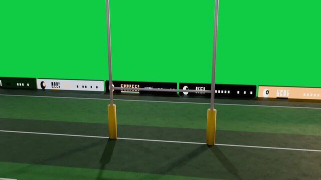 Camera pulling back showing H-posts with pads and shadows on transparent backdrop showing scale