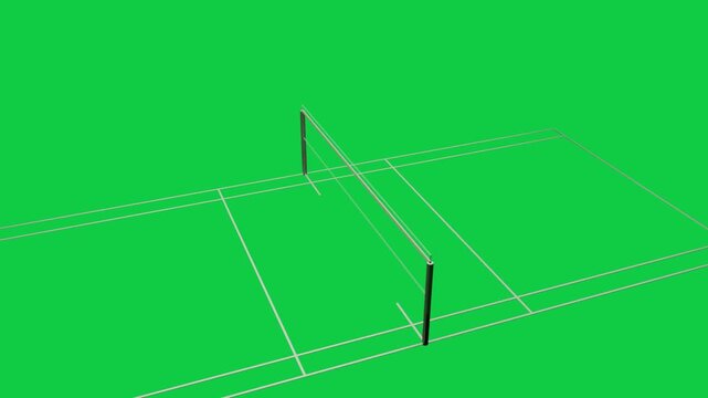On start camera advancing rotating toward wireframe net, showing post joints on transparent bg