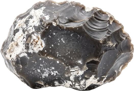Isolated Flint Stone Rock Cutout PNG on Transparent Background