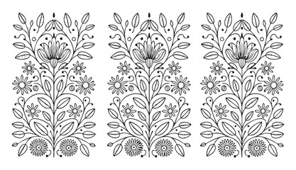 Hand drawn floral pattern elements vintage botanical decorative ornaments for ornate creative designs. © MdAbdul