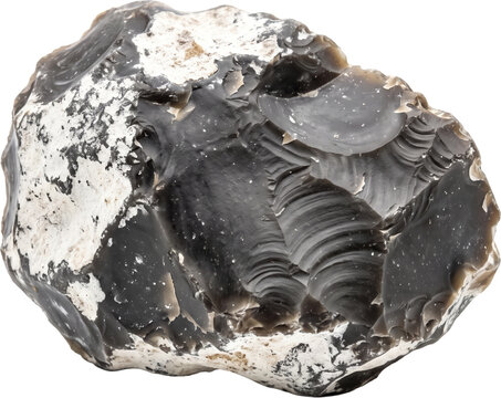 Isolated Flint Stone Rock Cutout PNG on Transparent Background