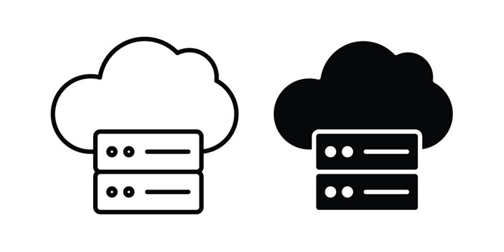 Cloud server icon in black and white, best for Business