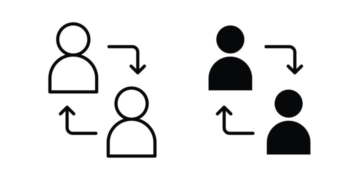 employee turnover icon in black and white, best for Business