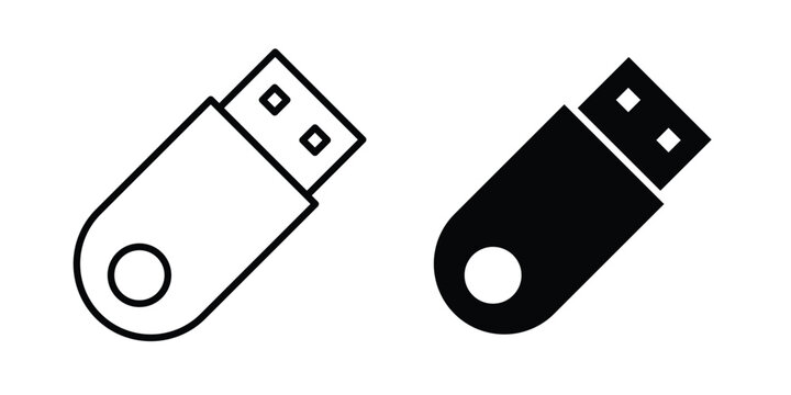 USB icon in black and white, best for Business