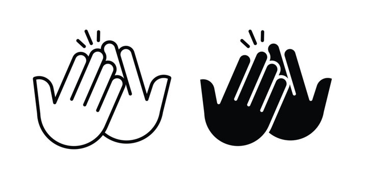 High Five icon in black and white, best for Business