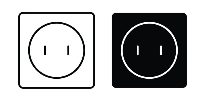 Socket Outlet icon in black and white, best for Business
