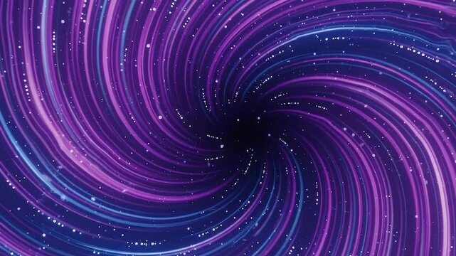 Abstract purple and blue cosmic vortex with glowing particles