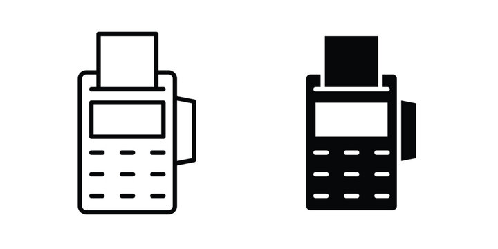 Card machine icon in black and white, best for Business