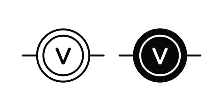 Voltmeter icon in black and white, best for Business