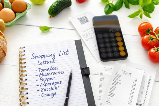 Grocery Shopping List Calculator Receipts Fresh Produce