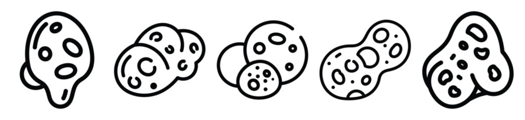 giggle nebula drawing line art symbol and funny outline vector icon set. © Pallobroy