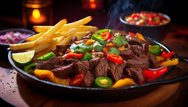sizzling beef fajita platter