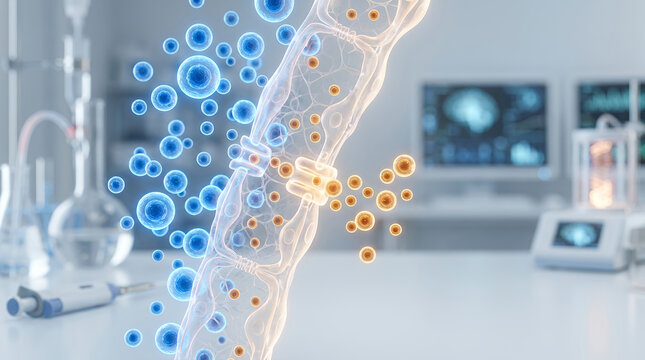 Detailed illustration of blood-brain barrier membrane structure