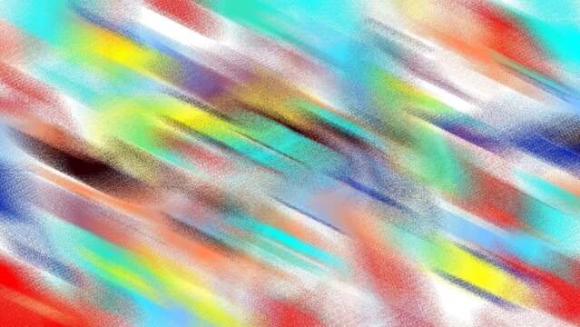 Vibrant Abstract Diagonal Brush Strokes Background with Rainbow Colors and Speckled Texture 