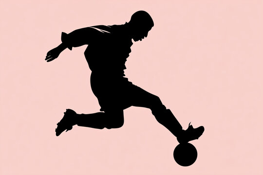 Illustration of Soccer Player Silhouette. Football player