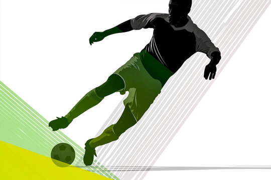 Illustration of Soccer Player Silhouette. Football player