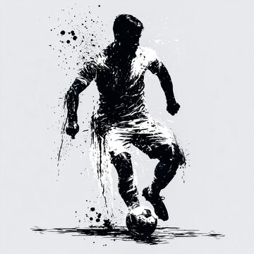 Illustration of Soccer Player Silhouette. Football player 