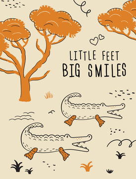 Cute Crocodile Safari Poster